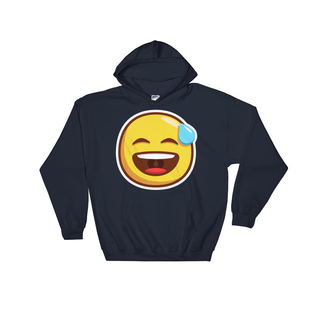 Smiling face with open mouth and cold sweat Hooded Sweatshirt