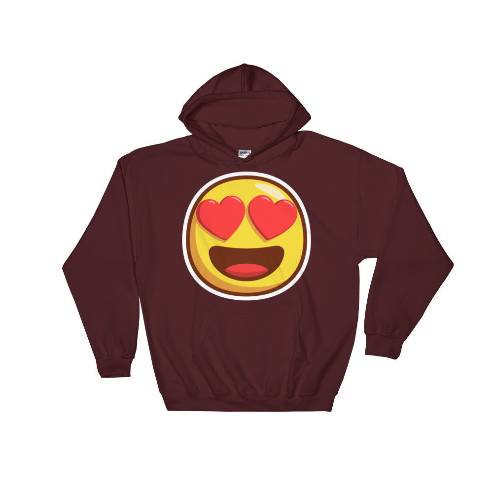 Smiling face with heart shaped eyes Hooded Sweatshirt