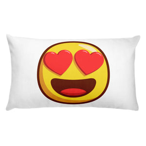 Smiling face with heart shaped eyes Pillow