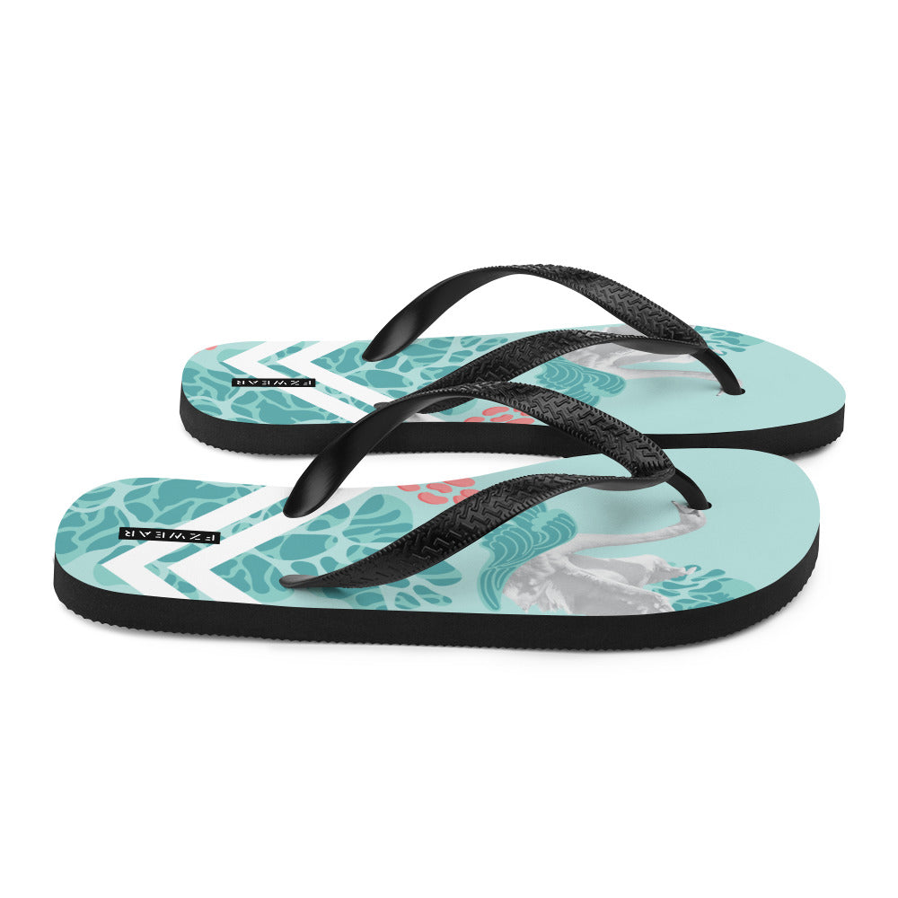 Swan Leg Pattern Flip-Flops