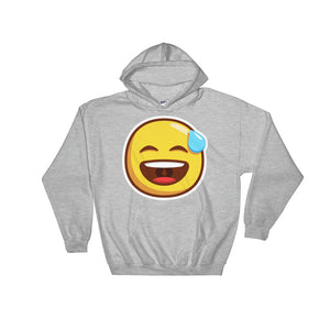 Smiling face with open mouth and cold sweat Hooded Sweatshirt