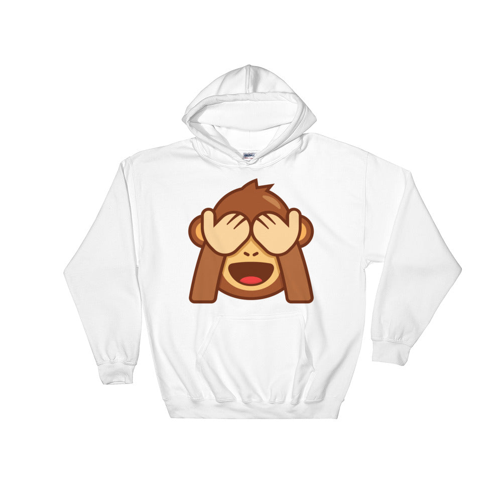 Monkey hiding eyes Hooded Sweatshirt