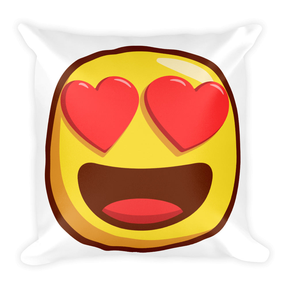 Smiling face with heart shaped eyes Pillow