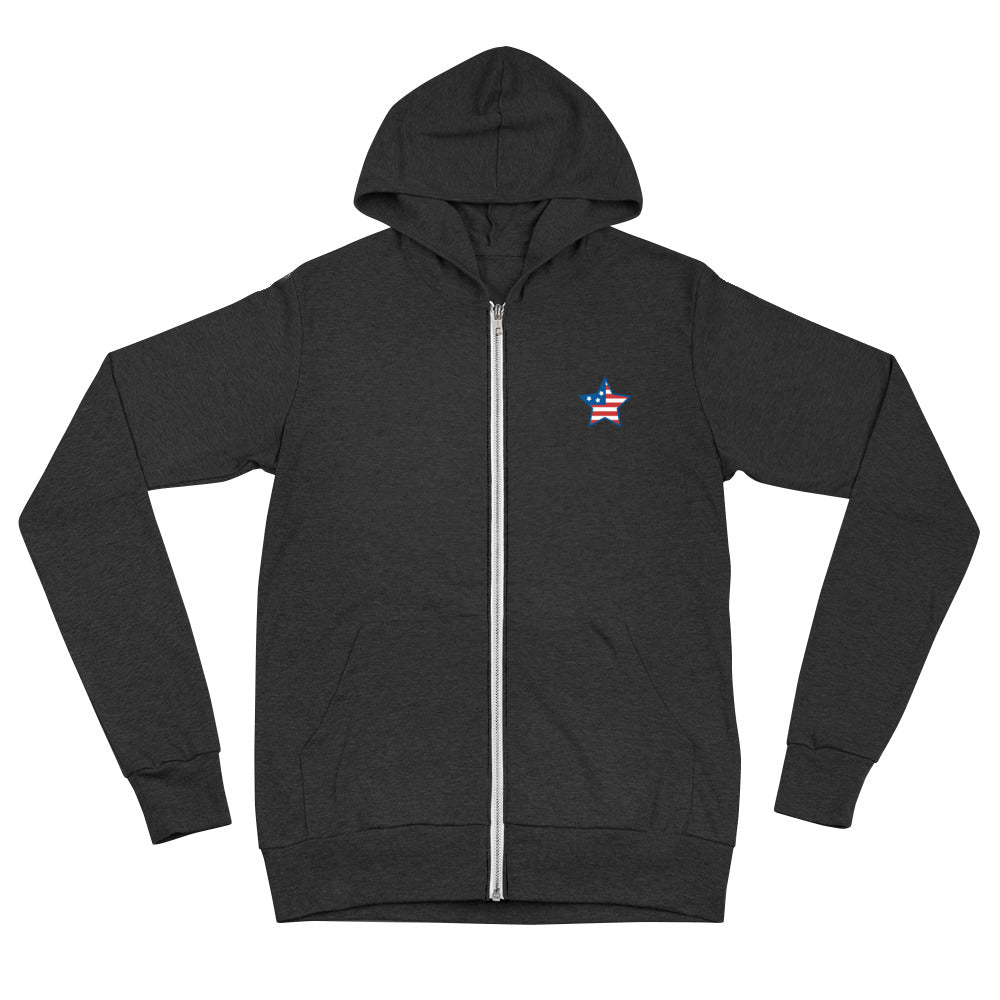 USA Star Unisex zip hoodie