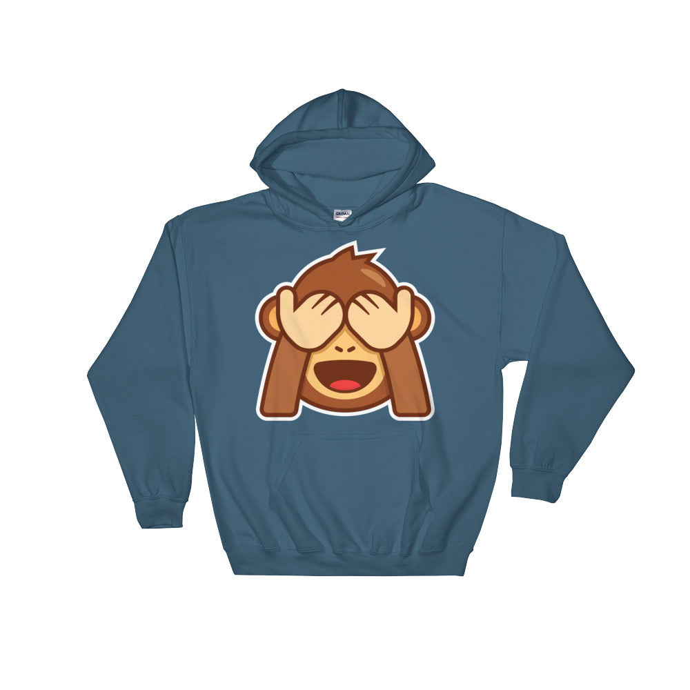 Monkey hiding eyes Hooded Sweatshirt