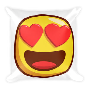 Smiling face with heart shaped eyes Pillow