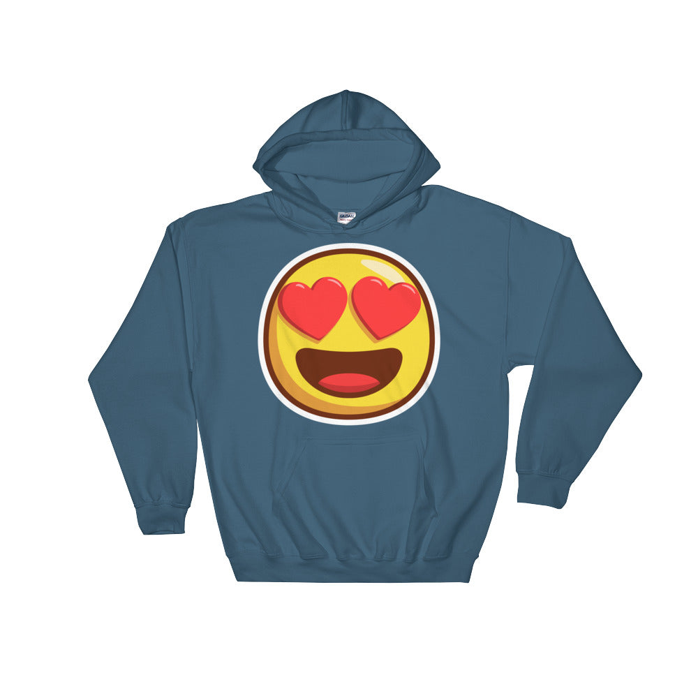 Smiling face with heart shaped eyes Hooded Sweatshirt