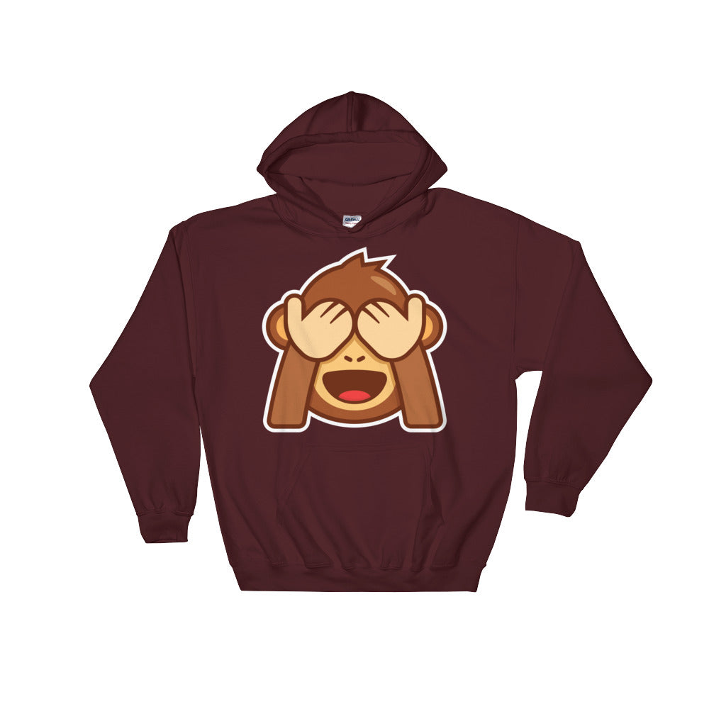 Monkey hiding eyes Hooded Sweatshirt