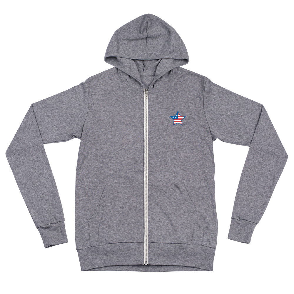 USA Star Unisex zip hoodie