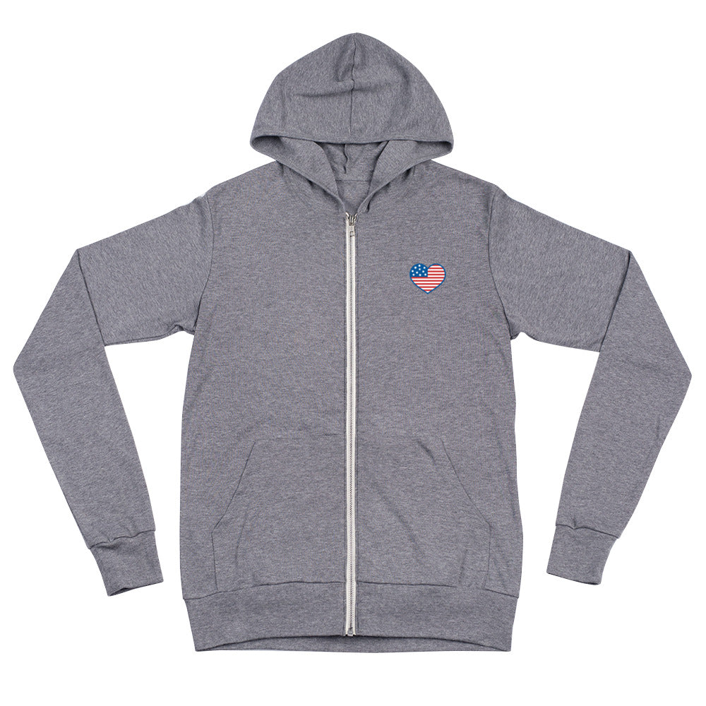 USA Heart zip hoodie