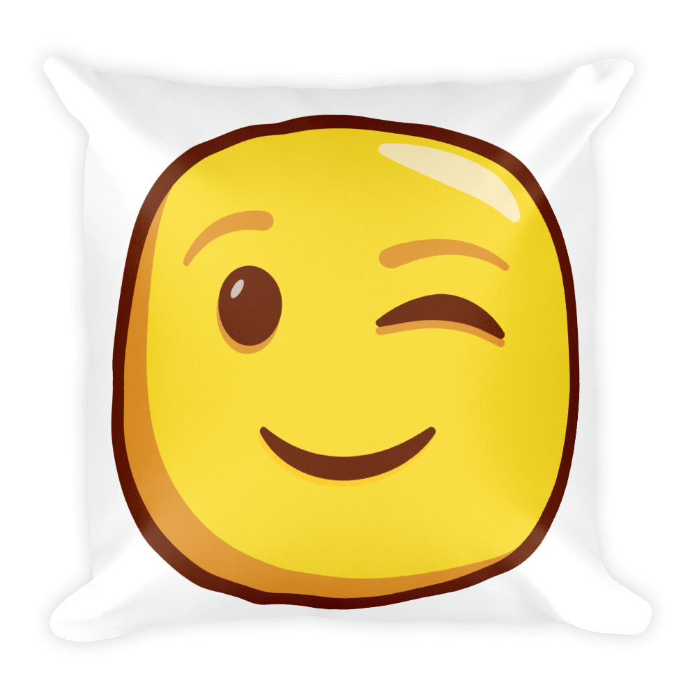 Winking Face Basic Pillow