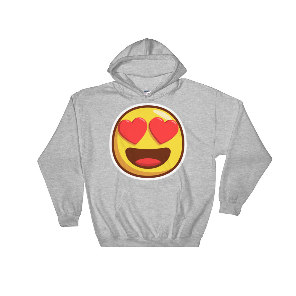 Smiling face with heart shaped eyes Hooded Sweatshirt