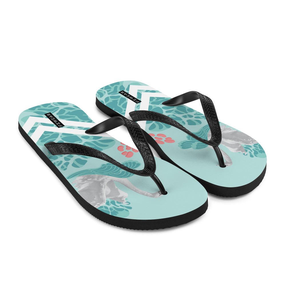 Swan Leg Pattern Flip-Flops