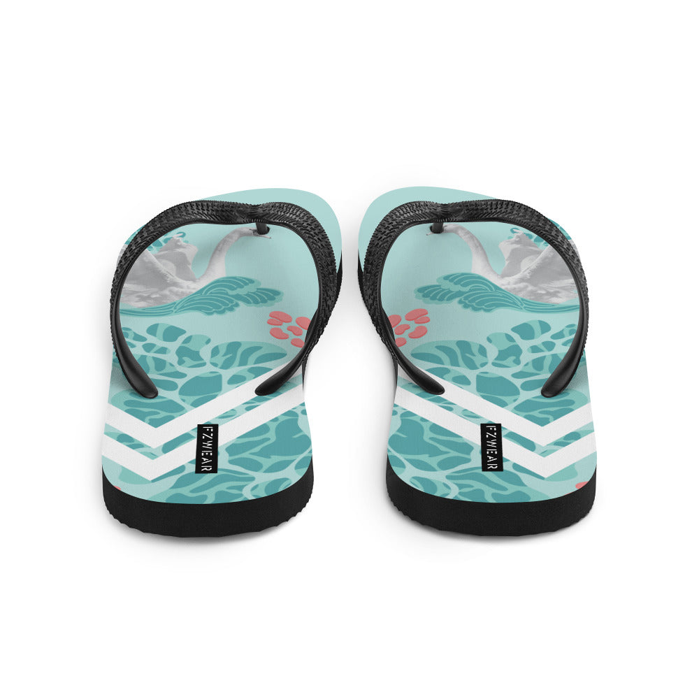 Swan Leg Pattern Flip-Flops