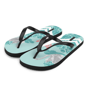 Swan Leg Pattern Flip-Flops